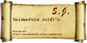 Seidenfeld Jolán névjegykártya